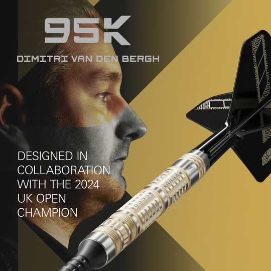 Měkké šipky Target Dimitri Van Den Bergh 95K - 19g Gezeigt werden die Target Dimitri Van Den Bergh 95K Softdarts - 19g. Die Darts zeichnen sich durch ihr elegantes Design aus.