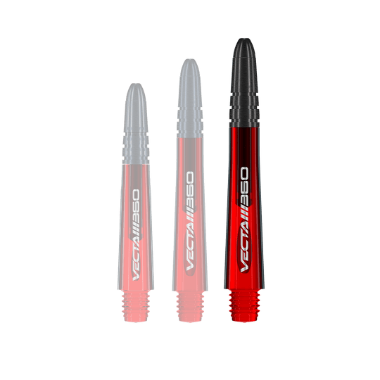 Násadky Winmau Vecta Blade 360 - červené Dieses Bild zeigt einen roten Dart-Schaft mit dem Namen 7025-219_Winmau_Vecta_Blade360_Shafts_Rot_40mm_1. Das Produkt ist 40 mm lang und hat ein schlichtes Design.