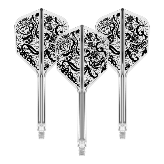 Systém Target Japan K-Flex Diamond No6 Flight Shaft System Abgebildet ist ein Produkt mit dem Namen 410241_Target_Japan_K-Flex_Diamond_No6_Flight-Shaft_System_33mm_1Set. Es handelt sich vermutlich um eine Dartschaft-Kombination.