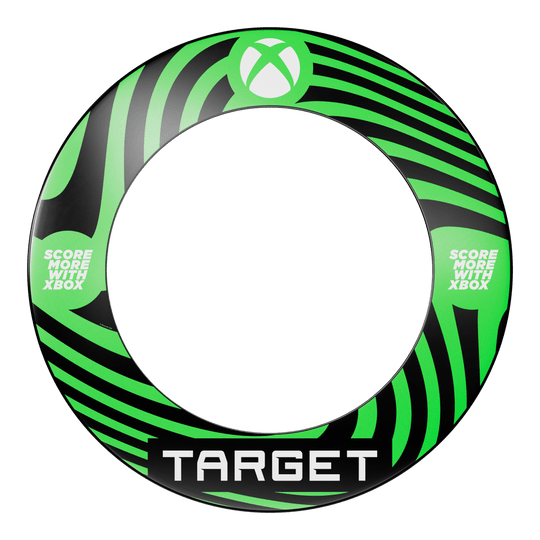 Sada prostorového prostoru pro terč Target Xbox Abgebildet ist das Target Xbox Dartboard Surround Bundle. Dieses Produkt bietet einen Schutzrahmen für die Dartscheibe.