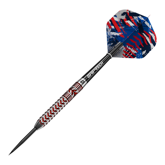 Šipky GOAT Curveball ocelové Abgebildet sind die GOAT Curveball Steeldarts. Die Steeldarts werden aus einer anderen Perspektive gezeigt.
