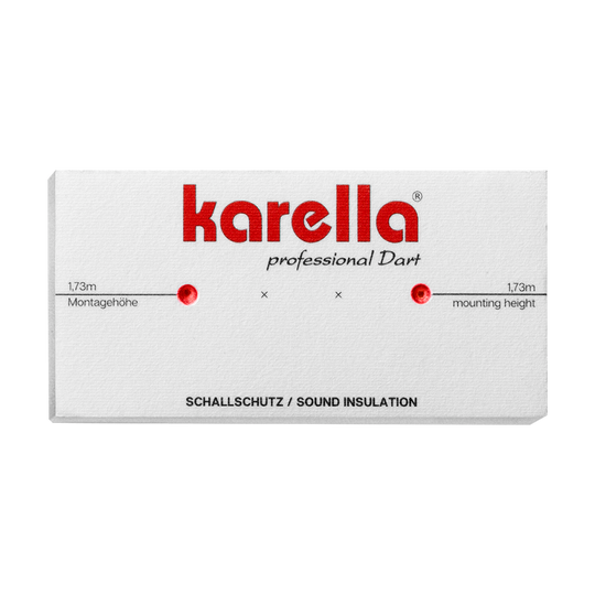 Kompaktní zvuková izolace Karella pro ocelové terče Das Bild zeigt den Kompakten Schallschutz Karella für Steeldartboards. Er dient zur Schallreduzierung bei Steeldartboards.