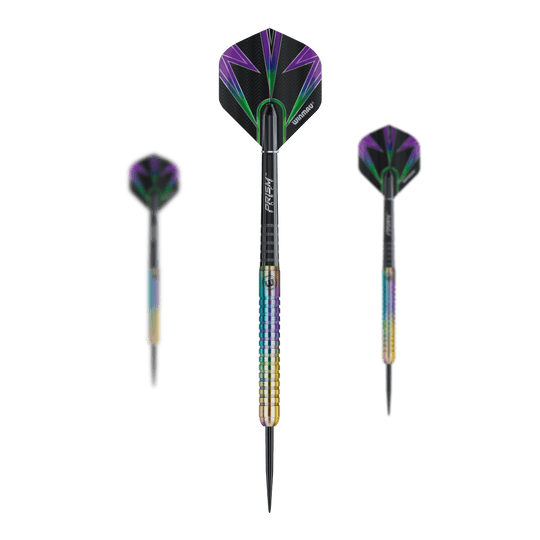 Ocelové šipky Winmau Foxfire Urban Ein Set der Winmau Foxfire Urban Steeldarts ist hier abgebildet. Das Produkt besteht aus mehreren Darts.