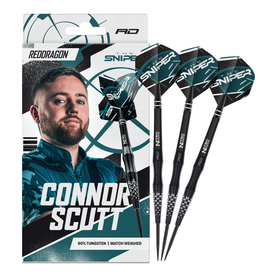 Ocelové šipky Red Dragon Connor Scutt odstřelovač - 22g Das Foto präsentiert Red Dragon Connor Scutt The Sniper Steeldarts - 22g. Diese Darts sind ideal für ambitionierte Dartspieler.