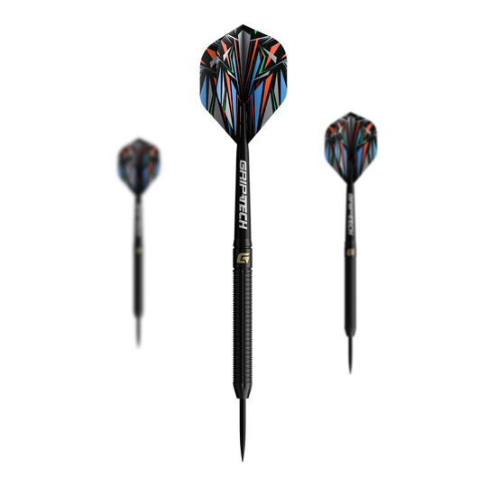 Šipky GOAT Athlete černé wolframové oceli Das Bild zeigt die GOAT Athlete Black Tungsten Steeldarts. Die Darts haben ein elegantes, schwarzes Design und sind aus Wolfram gefertigt.
