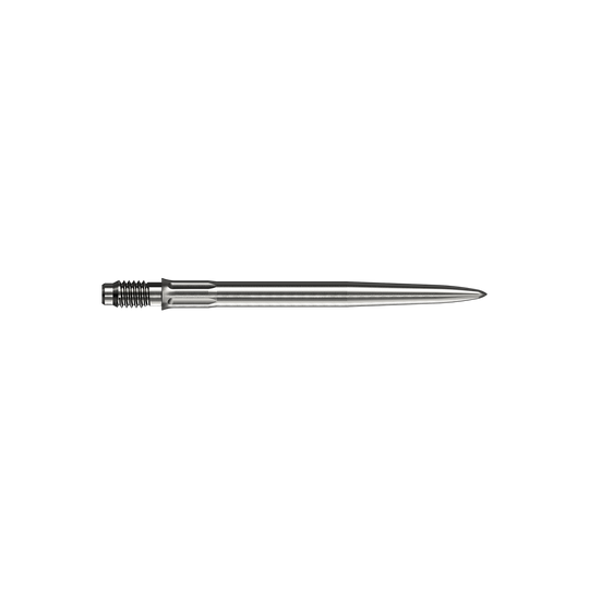Špičky na šipky Mission R2.5 Rapid Point SM1 - stříbrné Mehrere silberne Dartspitzen sind dargestellt. Es handelt sich um Mission R25 Rapid Point SM1 Dartspitzen mit 30mm Länge.