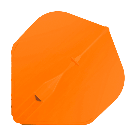 Standardní lety L-Style Champagne L1EZ Das Bild zeigt ein orangefarbenes Dart-Flight in Standardform. Es handelt sich um das Produkt "L-Style Champagne L1EZ Standard Flights".
