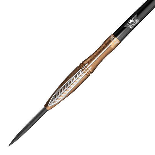 Das Bild zeigt Bulls NL Bronzo Flux Steeldarts - 23g. Die Steeldarts sind detailreich abgebildet.