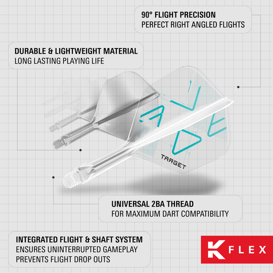 Zu sehen ist das Target K-Flex Rove No2 Standard Flight-Shaft-System. Es handelt sich um Zubehör für Dartpfeile.