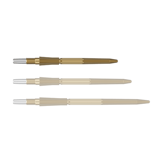 Auf dem Foto sind goldfarbene SwissPoint Dartspitzen mit 30 mm Länge zu sehen. Die Dartspitzen sind für Zielgenauigkeit beim Dartspiel entwickelt.