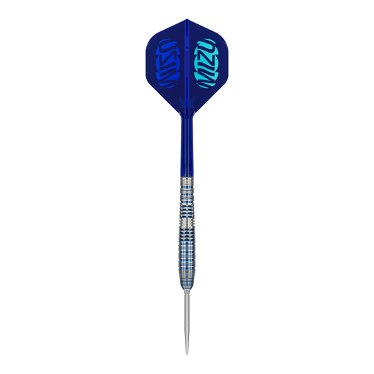 Das Bild zeigt die Target Japan Mizu Series 03 Swiss Point Steeldarts. Diese Darts sind für professionelle Dartspieler geeignet.