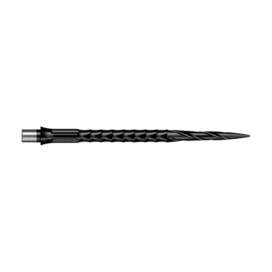 Ocelové hroty na šipky Caliburn System - Spiro - Bez rtu - Černé Abgebildet ist ein Produkt mit dem Dateinamen EVO033_Caliburn_Evo_System_Steeldartspitzen_Spiro_NoLip_Black_40mm_2. Es handelt sich vermutlich um Steeldartspitzen in schwarzer Ausführung.