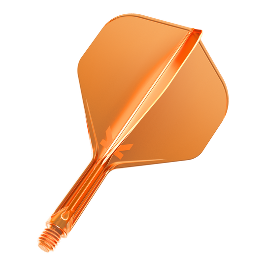 Standardní letový systém Target K-Flex No2 - neonově oranžový Dies ist ein neonorangefarbener Dartflight mit einem integrierten Schaft. Er hat eine glänzende Oberfläche und eine standardisierte Form.