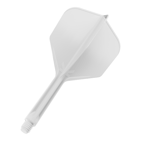 Letový systém Target K-Flex No6 - bílý Dies ist ein weißes Dartflight-System mit integriertem Shaft. Das Produkt hat eine schlichte, transparente Optik und ist für den Einsatz im Dartsport gedacht.