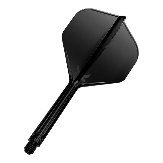 Standardní letový systém Target K-Flex No2 - černý Dies ist ein schwarzer Dartflight mit Schaft. Das Design ist schlicht und modern gehalten.