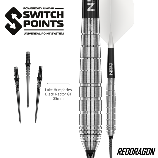Šipky Red Dragon Luke Humphries TX1 Pioneer Switch Point ocelové Das Bild zeigt die Red Dragon Luke Humphries TX1 Pioneer Switch Point Steeldarts. Diese Steeldarts sind hochwertig verarbeitet.