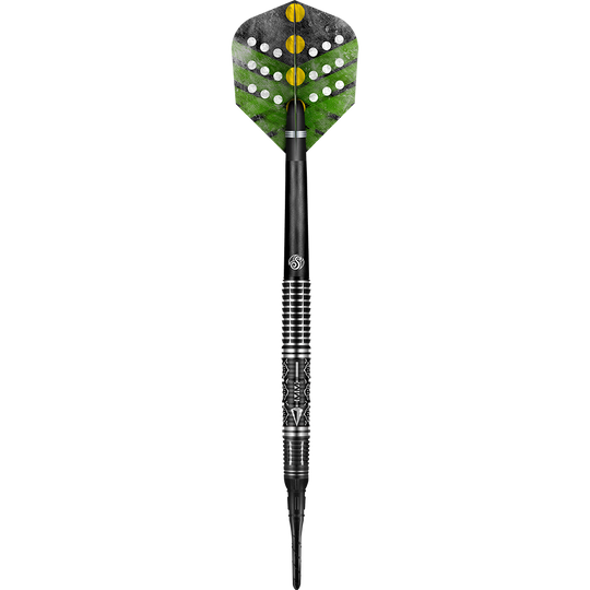 66760_Shot_Devon_Petersen_The_Courage_Softdarts_10tfErA0fqx2Sh Shot Devon Petersen The Courage Softdarts sind komplett zu sehen. Die Darts sind mit markantem Motiv und typischer Form gestaltet.