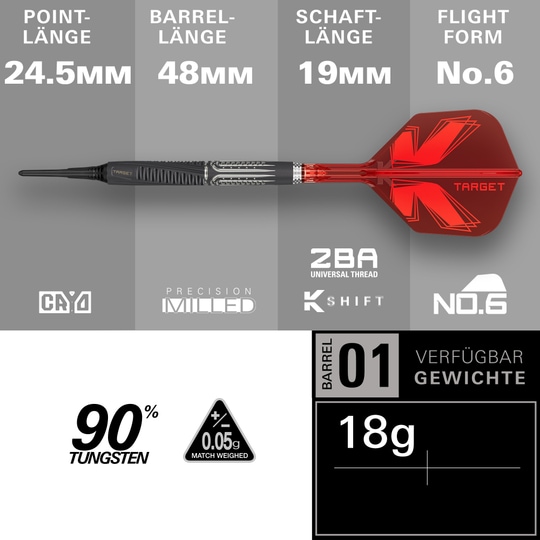 Měkké šipky Target Shift - 18g