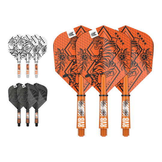 Souprava Target Ink Flight Shaft Raymond Van Barneveld Abgebildet ist ein Flight-Shaft-Kit, vermutlich das Raymond Van Barneveld Modell mit 34 mm Länge. Das Produkt ist ein Dart-Zubehör.