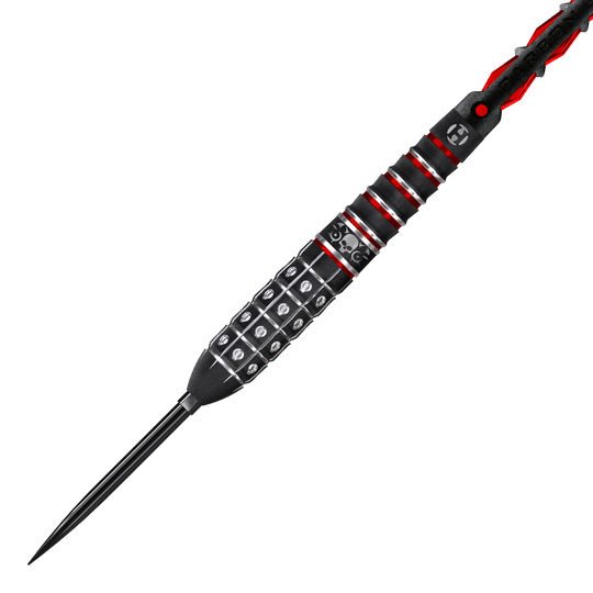 Die Harrows Ryan Searle Series 3 Quick Point Steeldarts werden auf dieser Abbildung gezeigt. Sie wurden für professionelle Dartspieler konzipiert.
