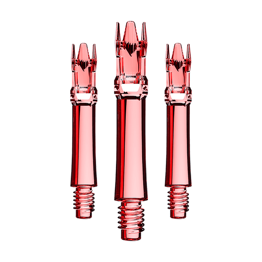 Náhradní hřídele L-Systém - čirá červená Ein Set aus roten transparenten Ersatzshafts ist dargestellt. Die Shafts sind ordentlich angeordnet.