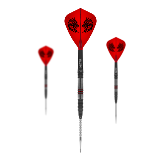 Šipky Red Dragon Jonny Clayton Hireath Switch Point ocelové Das Foto stellt ein Set der Red Dragon Jonny Clayton Hireath Switch Point Steeldarts dar. Dieses Set bietet alles für ein professionelles Dartspiel.