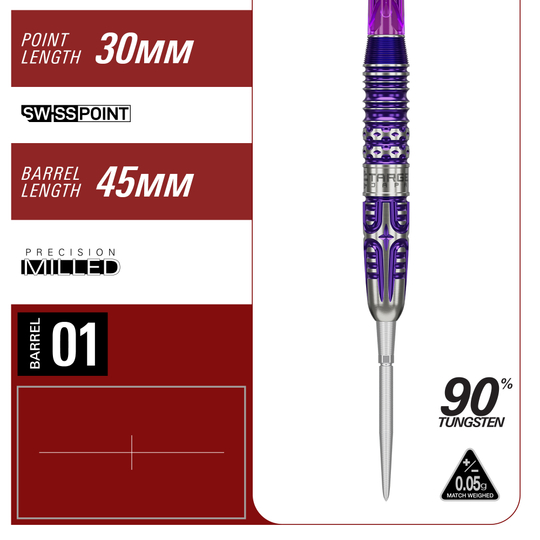 Šipky Target Japan Endeavour Kasumi Sato GEN3 Swiss Point Steeldarts Zu sehen sind die Target Japan Endeavour Kasumi Sato GEN3 Swiss Point Steeldarts. Die Steeldarts werden aus der Seitenansicht präsentiert.