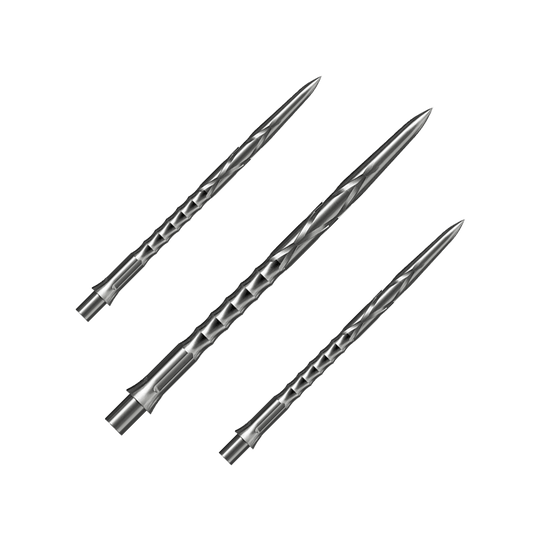Ocelové hroty na šipky Caliburn System - HAN G2 - Stříbrné Das Bild präsentiert ein Set Caliburn Evo System Steeldartspitzen, HAN G2, Silber, 40mm. Das Set enthält mehrere Spitzen für Steeldarts.