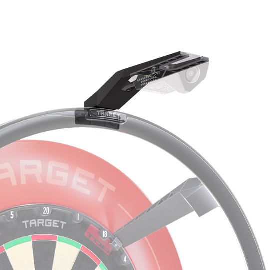 Gezeigt wird der Target OMNI VIRT Kamera Arm. Der Arm ist robust gebaut und speziell für Dartspieler entwickelt.