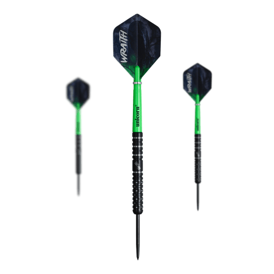 Ocelové šipky Unicorn Wraith Callan Rydz - 23g Dieses Bild präsentiert die Unicorn Wraith Callan Rydz Steeldarts - 23g im Set. Die Verpackung und alle Bestandteile sind zu sehen.