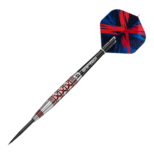 Ocelové šipky GOAT Strikes Das Bild zeigt das Produkt GOAT Strikes Steeldarts. Es handelt sich um Steeldarts, die besonders für Präzisionsspiele geeignet sind.