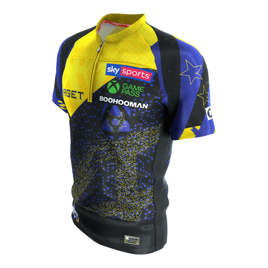 Tričko Target Luke Littler s motivem šipky 2027 Das Target Luke Littler Dartshirt 2027 ist abgebildet. Dieses Shirt richtet sich an Dartspieler und Fans von Luke Littler.