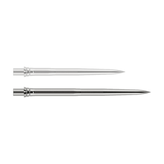 Špičky šipek Caliburn EVO - hladké - stříbrné Abgebildet ist eine silberne Dartspitze mit einer Länge von 32mm. Die Spitze hat ein glattes Design und eignet sich für den Einsatz im Dartsport.