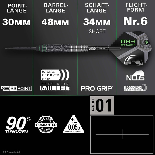 Šipky Target Star Wars Tie Fighter Swiss Point Steel Die Target Star Wars Tie Fighter Swiss Point Steeldarts sind hier abgebildet. Diese Dartpfeile sind von einem Tie Fighter aus Star Wars inspiriert.