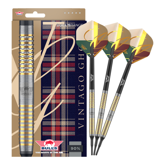 Šipky Bulls NL Vintage Ghost Soft - 20g Das Bild zeigt die Bulls NL Vintago Ghost Softdarts - 20g in voller Ansicht. Die Softdarts sind für Freizeit- und Profispieler geeignet.