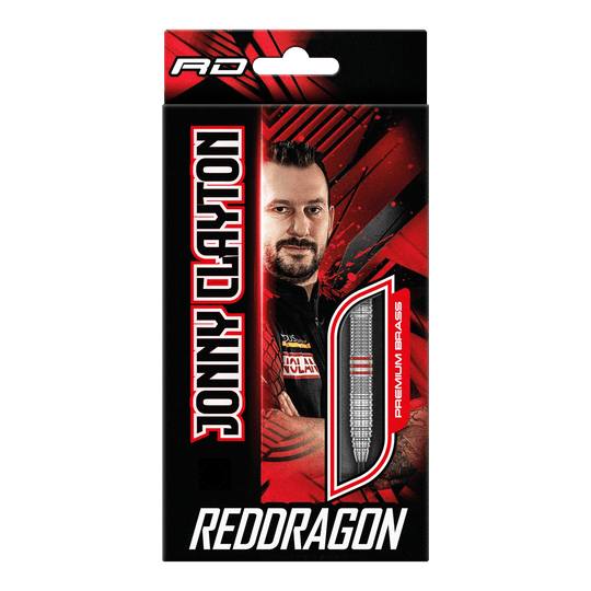 Šipky Red Dragon Jonny Clayton Brass Steel - 21 g Red Dragon Jonny Clayton Brass Steeldarts - 21 g abgebildet. Die Darts sind für präzises Steeldart-Spiel geeignet.