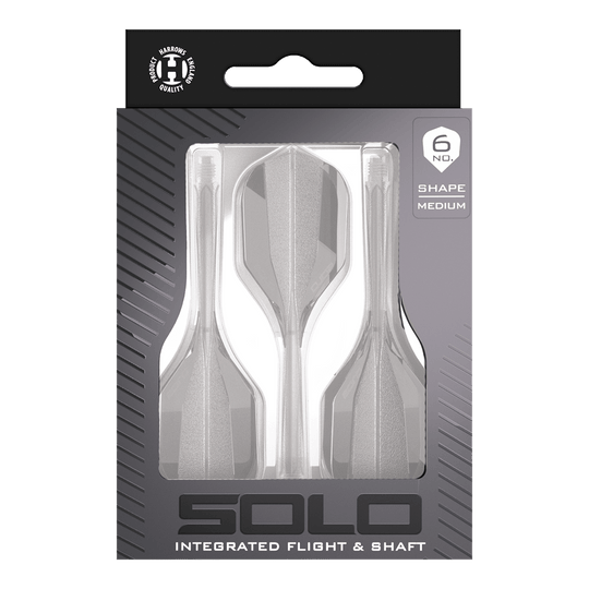 Systém letákové hřídele Harrows Solo No6 - čirý Harrows Solo No6 Flight-Shaft-System in transparenter Ausführung. Das Produkt ist deutlich und klar auf dem Bild zu erkennen.