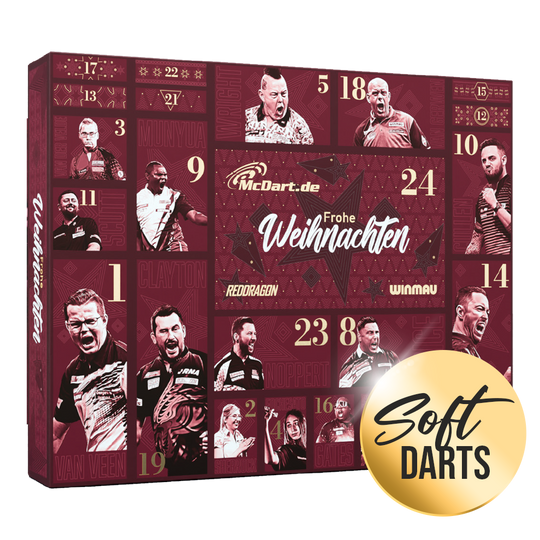 Adventní kalendář McDart Premium 2026 pro hráče soft dartů Adventní kalendář McDart Premium 2026 pro hráče soft dartů