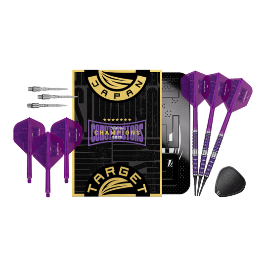 Abgebildet sind die Target Japan The Miracle GEN7 Constructors Champions Limited Darts mit 21,5g. Diese Darts zeichnen sich durch ihr besonderes Design und ihre hochwertige Verarbeitung aus.