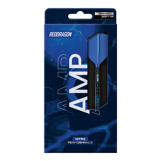 Abgebildet sind die Red Dragon Amp Tapered Softdarts mit einem Gewicht von 20g. Die Pfeile besitzen ein schlankes und modernes Design.