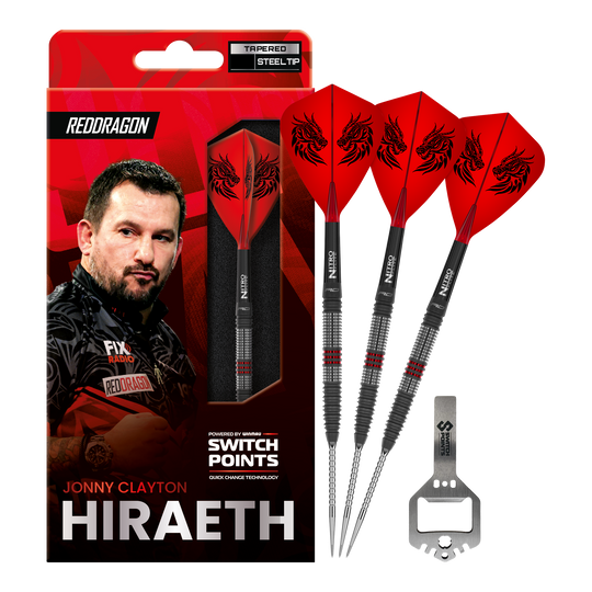 Šipky Red Dragon Jonny Clayton Hireath Switch Point ocelové Zu sehen sind Red Dragon Jonny Clayton Hireath Switch Point Steeldarts. Sie haben eine markante Optik und sind ideal für Dartspieler geeignet.