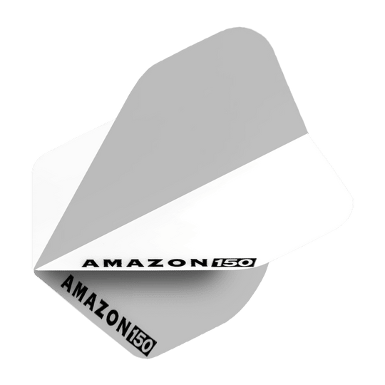 Lety Amazon 150 - bílá Das Bild zeigt ein weißes Amazon 150 Flights Dart-Flügel. Auf dem Flight steht in schwarzer Schrift "AMAZON 150".