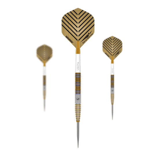 Winmau Daryl Gurney Signature Edition Steeldarts - 23g Hier sieht man das Winmau Daryl Gurney Signature Edition Steeldarts - 23g Set. Es eignet sich ideal für Turniere oder das Training zuhause.