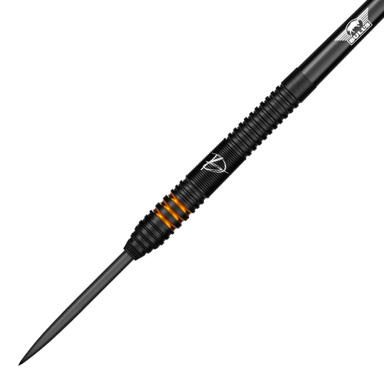 Ocelové šipky Bulls NL Dirk Van Duijvenbode Edition 2 Dies ist der Bulls NL Dirk Van Duijvenbode Edition 2 Steeldart. Der Dart ist überwiegend schwarz mit auffälligen orangefarbenen Ringen im Griffbereich.