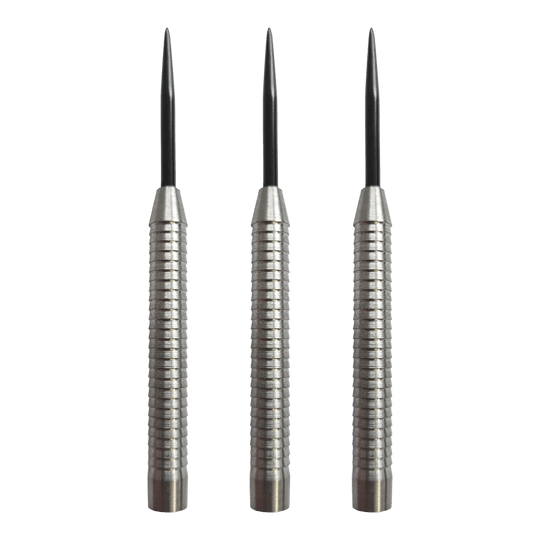 Hier sieht man die McDart Shark 3 Steeldart-Barrels mit 18g Gewicht als Set. Die Steeldart-Barrels zeichnen sich durch eine anspruchsvolle Struktur aus.