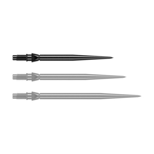 Špičky na šipky Winmau Switch Point Smooth Steel - černé Schwarze Steeldartspitzen in glatter Ausführung, 26 mm lang. Ein Produktfoto von Winmau Switch Point Steeldartspitzen.