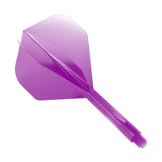 Standardní letový systém Condor Axe Purple Auf dem Bild ist ein lilafarbener Dart-Flight mit integriertem Shaft zu sehen. Es handelt sich um das Produkt „Condor Axe Purple Flight-System Standard“.