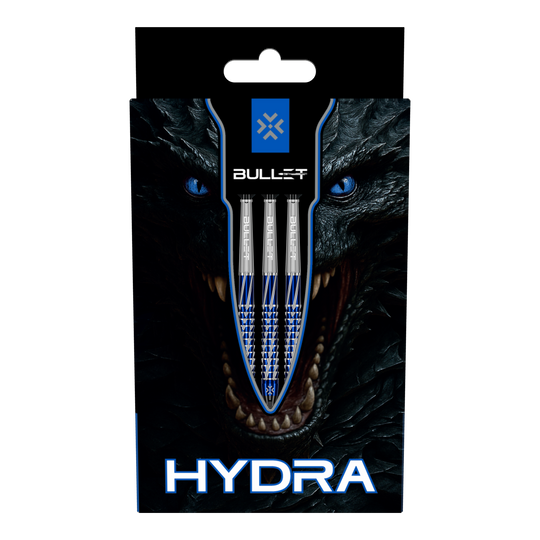 Šipky Bullet Hydra Softdarts - 20g Bullet Hydra Softdarts - 20g Darts werden aus der seitlichen Perspektive gezeigt. Die Details der Dartspitzen und der Schäfte sind deutlich erkennbar.