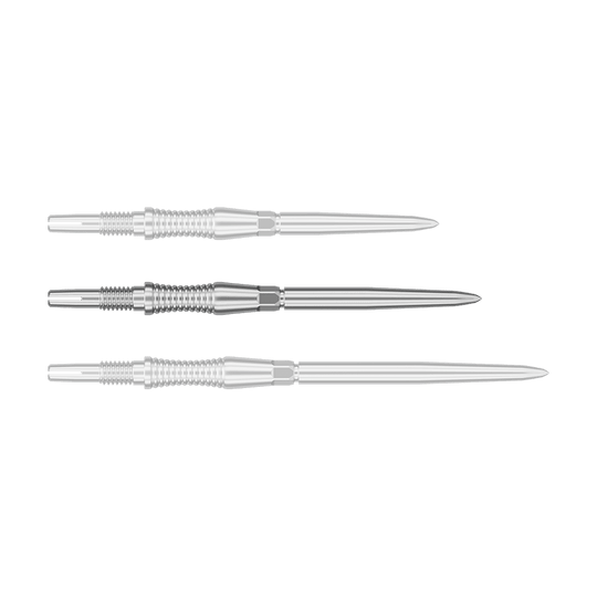 Špičky na šipky Target Swiss Point Signature RST - stříbrné Das Foto zeigt ein Produkt mit dem Dateinamen 340301_Target_Swiss_Point_Dartspitzen_Signature_RST_Silber_35mm_1. Dies sind wahrscheinlich silberne Dartspitzen mit einer Länge von 35 mm.