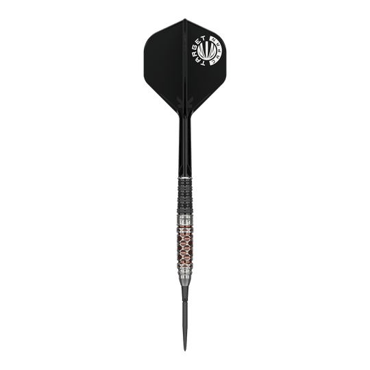 Ocelové šipky Target Japan Charis GEN6 Swiss Point - 23g Target Japan Charis GEN6 Swiss Point Steeldarts - 23g sind Steeldarts der Marke Target. Das Bild zeigt die hochwertige Verarbeitung und das Design der Darts.